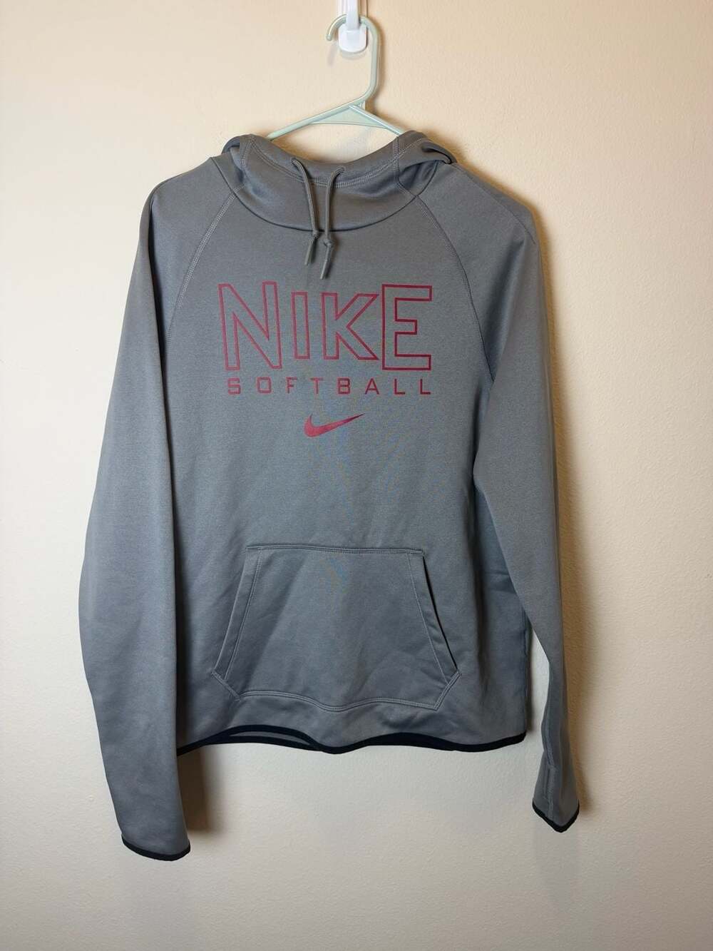 Nike Women's Therma-Fit Softball Hoodie Gray Medium Pullover Sweatshirt